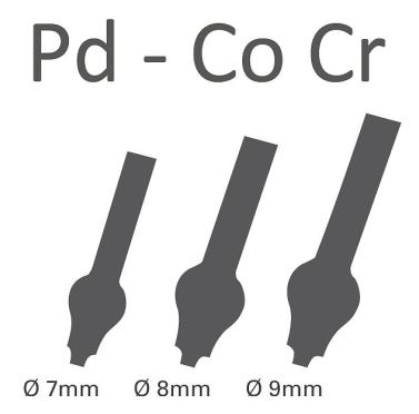 Casting Set Ø 7, 8, 9 mm Pb - Co Cr